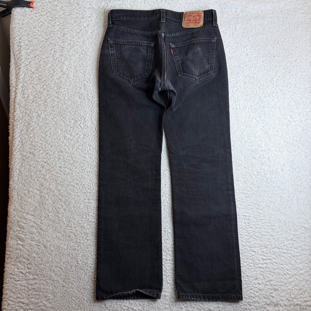 Levis 501 Y2k Straight Leg Black Faded Jeans Mens 31x30 (29) Cotton Mexico